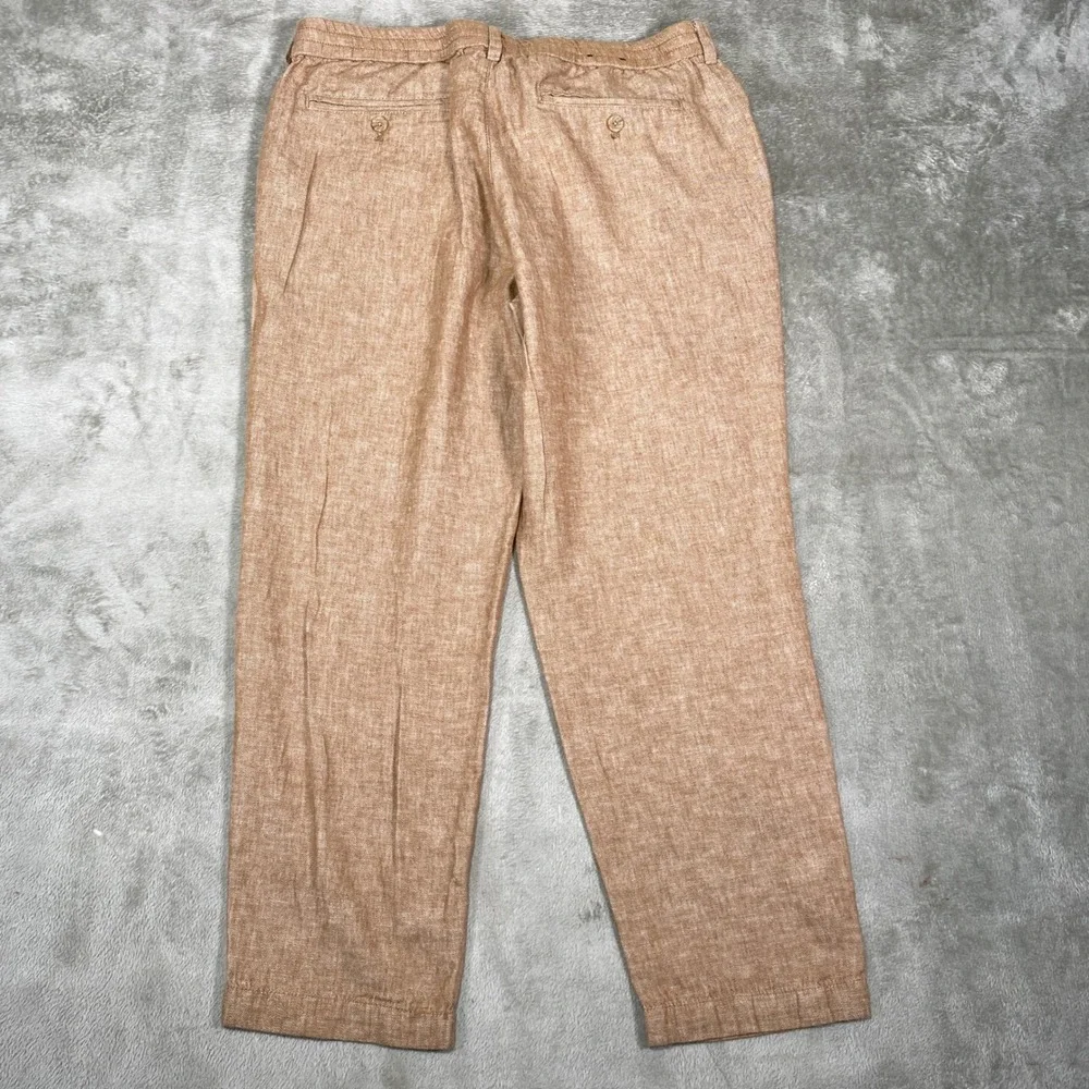 Banana Republic Pants Mens 34 Mason Athletic Tapered Linen Blend Drawstring Tan
